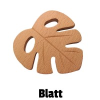 Beißanhänger Holz Blatt8